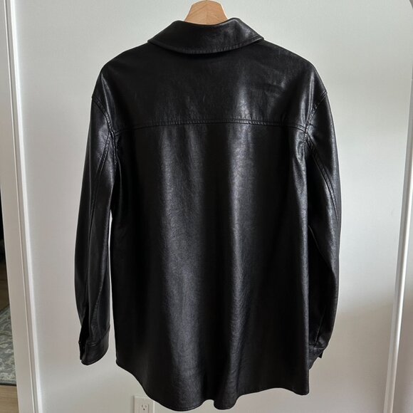 Faux Leather Shirt Jacket - Picture 2 of 4